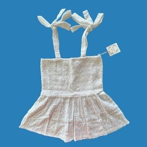 Poof New York white eyelet smock top - 100% cotton